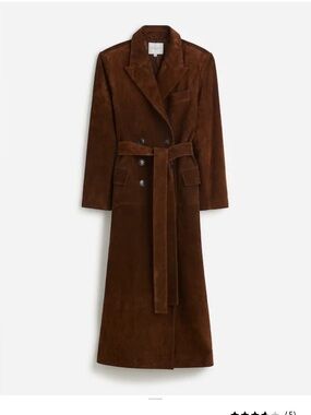 Classic Brown Suede Trench Coat - Women